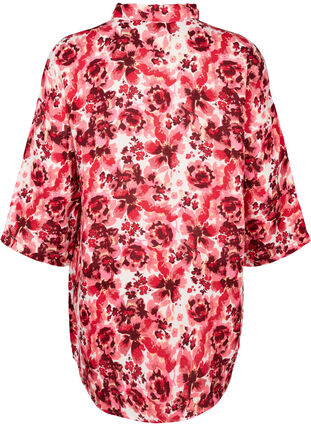 Dluga koszula z nadrukiem na calej powierzchni, Pink AOP Flower, Packshot image number 1