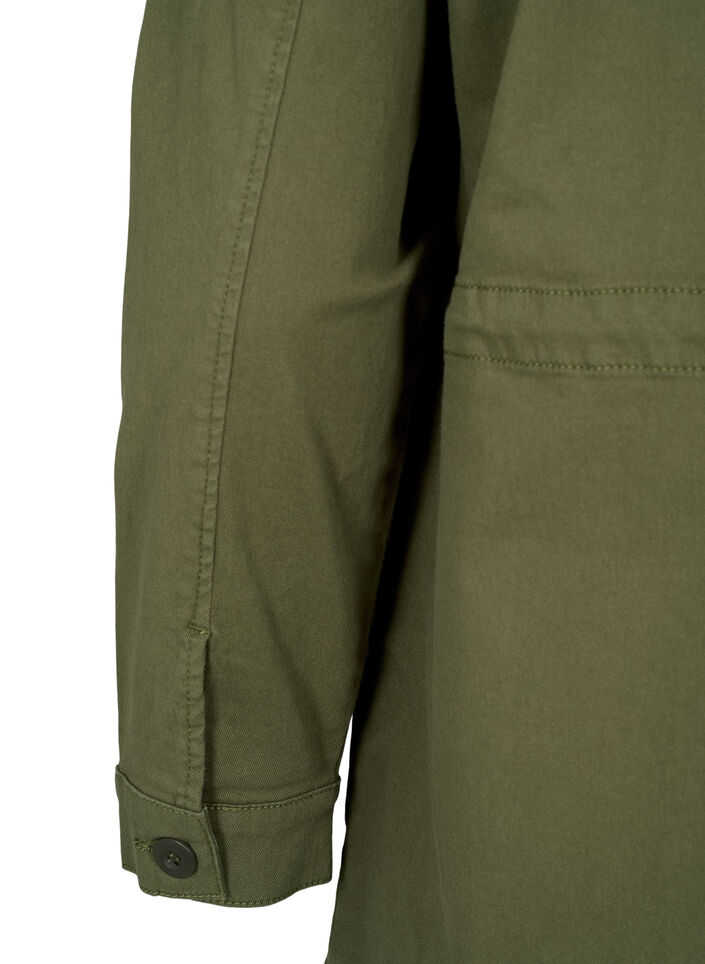 Plócienna kurtka z kieszeniami, Thyme, Packshot image number 4