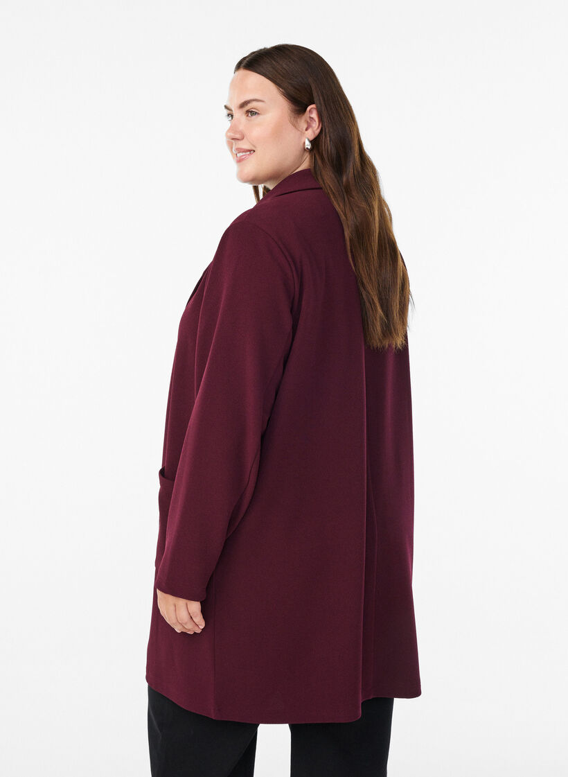 Dluga marynarka z kieszeniami, Czerwony, Model image number 2