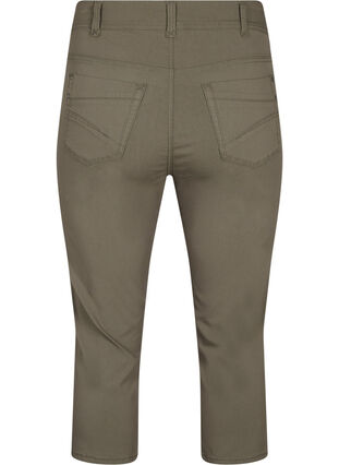 Dopasowane spodnie capri z mieszanki wiskozy, Dusty Olive, Packshot image number 1
