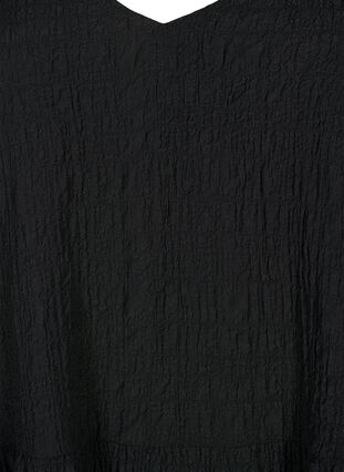 Krótka, trapezowa sukienka z dekoltem w szpic, Black, Packshot image number 2