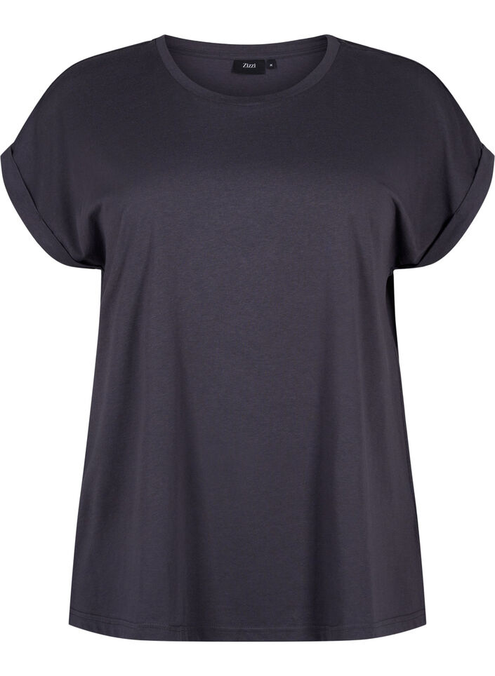 T-shirt z kr&oacute;tkim rekawem z mieszanki bawelny, Ciemnoszary, Packshot image number 0