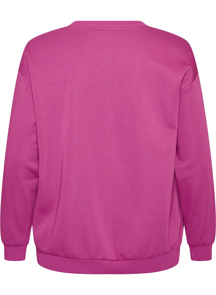 Bluza z nadrukiem tekstowym, Fioletowy, Packshot image number 1