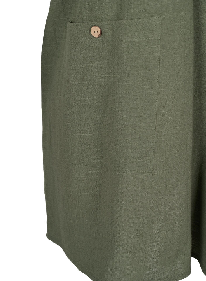 Tunika z rekawami 3/4 z mieszanki bawelny i lnu, Thyme, Packshot image number 3