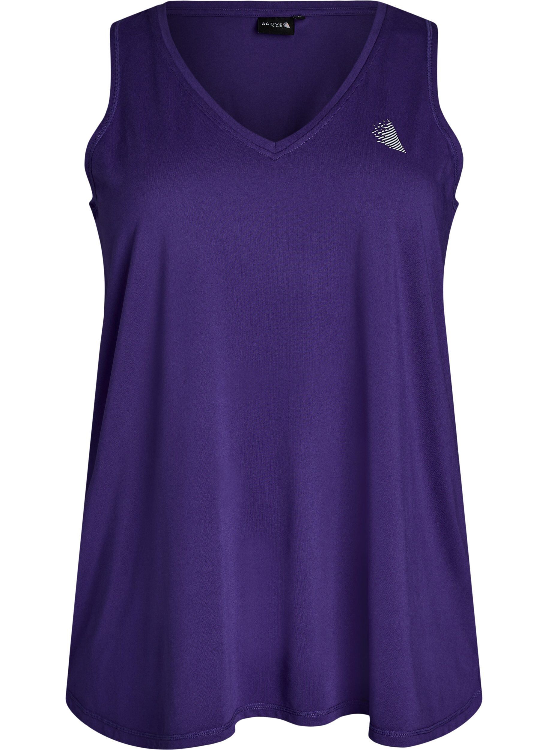 Zizzi Sportowy top z dekoltem w szpic, Purple, Packshot image number 0