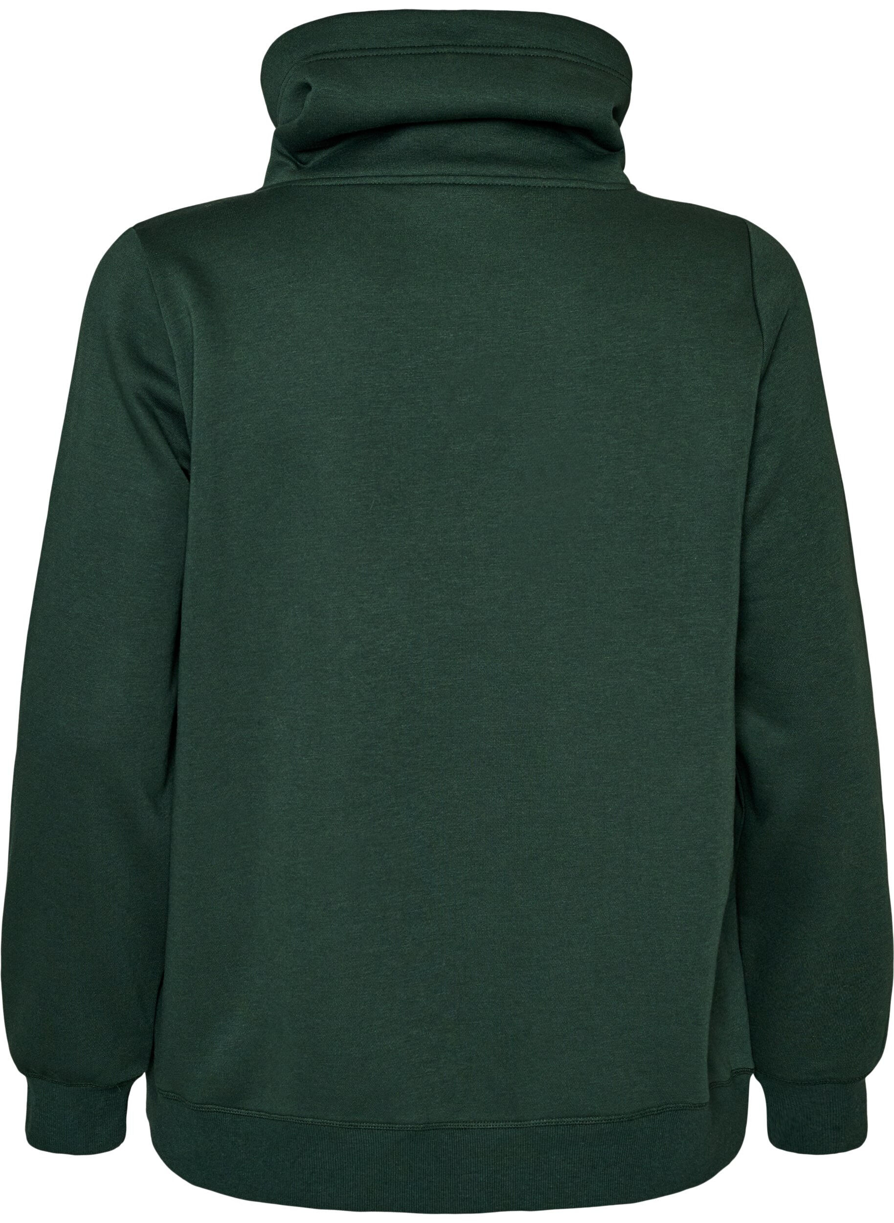 ZizziBluza z wysokim kolnierzem i kieszeniami, Zielony, Packshot image number 1