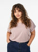T-shirt z kr&oacute;tkim rekawem z mieszanki bawelny, R&oacute;żowy, Model image number 0