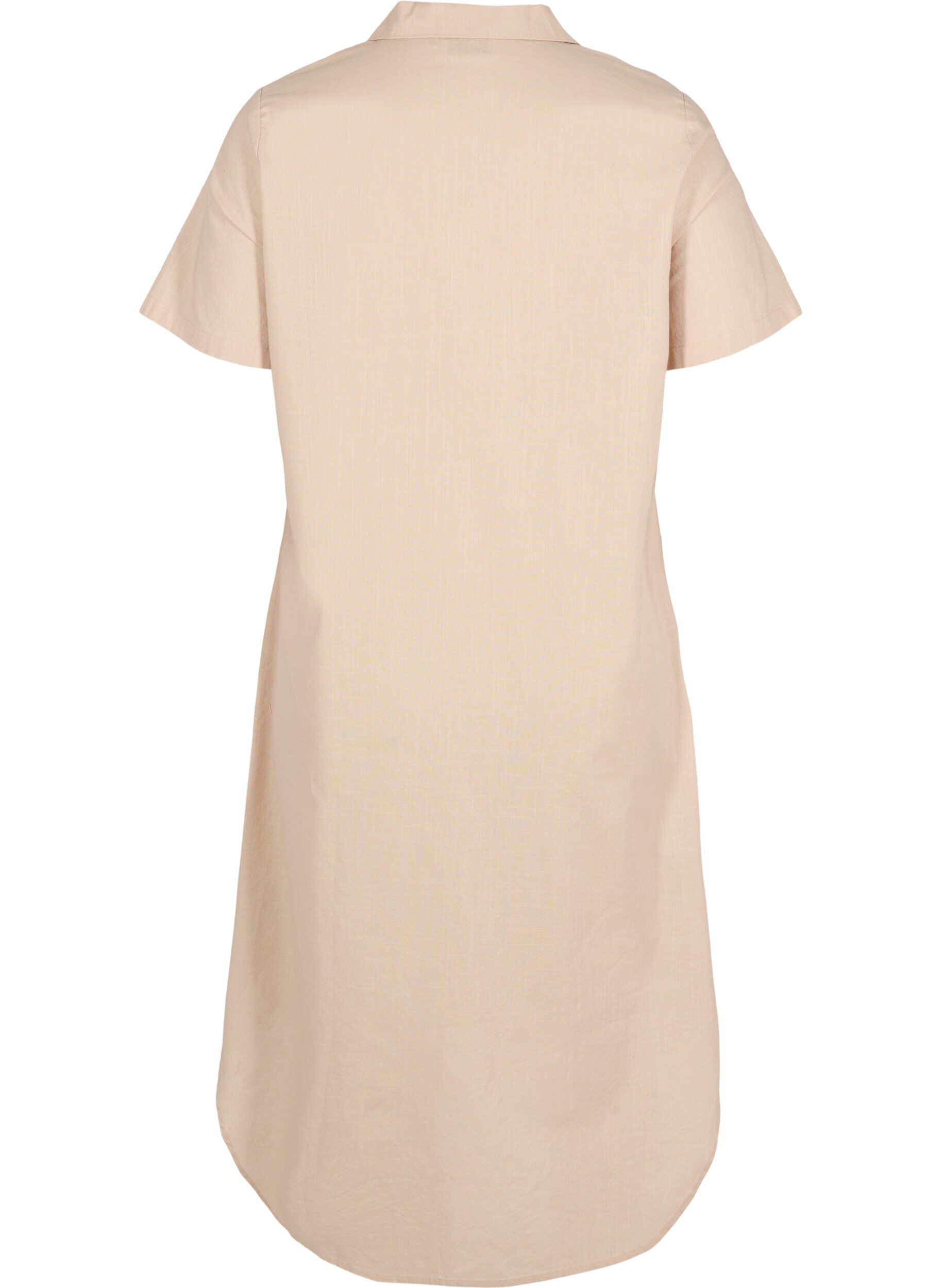 Zizzi Dluga bawelniana koszula z kr&oacute;tkimi rekawami, Humus, Packshot image number 1