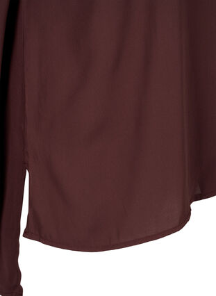 Jednokolorowa koszula z dekoltem w szpic, Fudge, Packshot image number 3