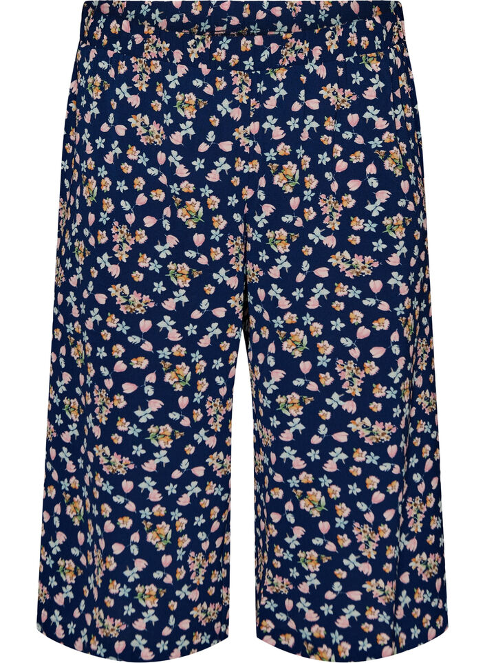 Spodnie culotte z nadrukiem, Niebieskie, Packshot image number 0