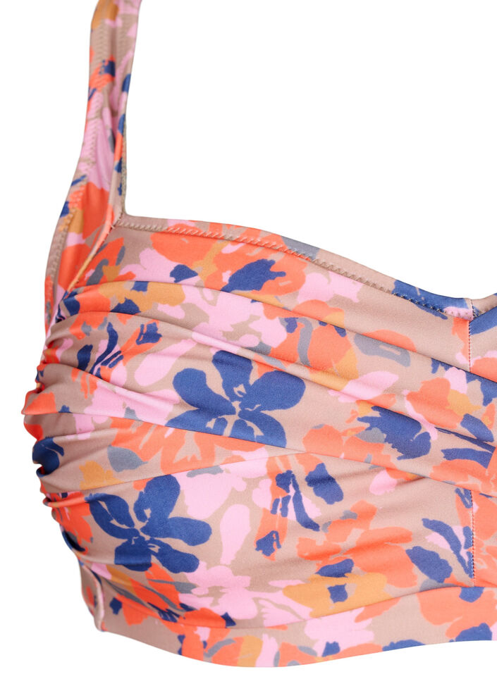 Góra od bikini z nadrukiem, Retro Flower, Packshot image number 2