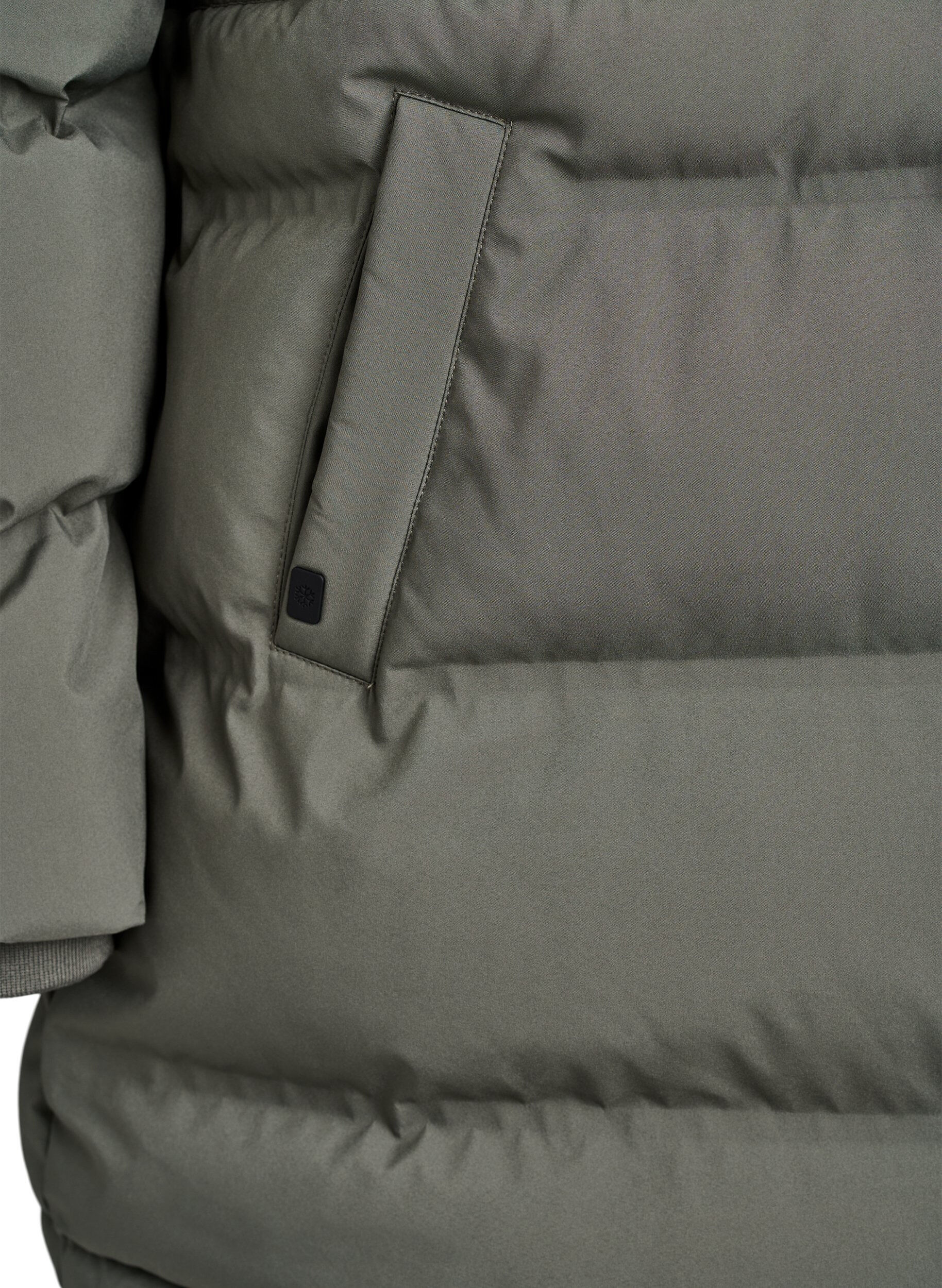 Zizzi Kurtka puchowa sredniej dlugosci z regulowana talia, Ciemnoszary, Packshot image number 3