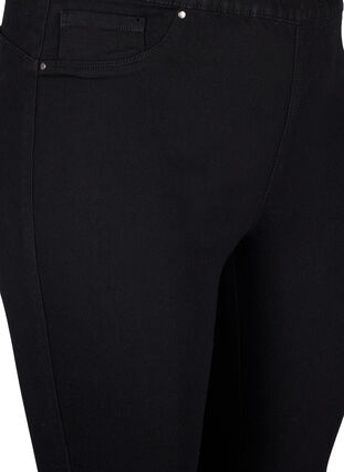 Jeansowe spodnie 3/4 z elastycznym paskiem, Black, Packshot image number 2