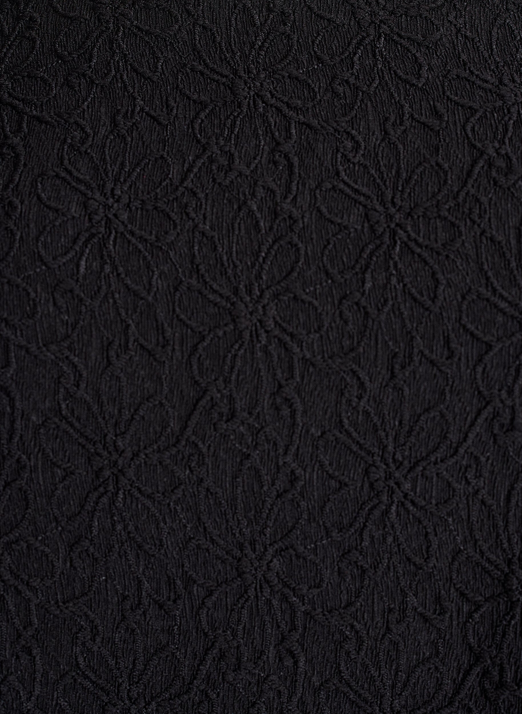 Zizzi Sukienka z kwiatowym wzorem i dlugim rekawem, Czarne, Packshot image number 2