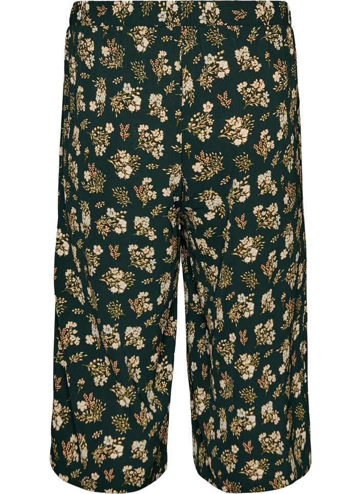 Spodnie culotte z nadrukiem, Czarne, Packshot image number 1