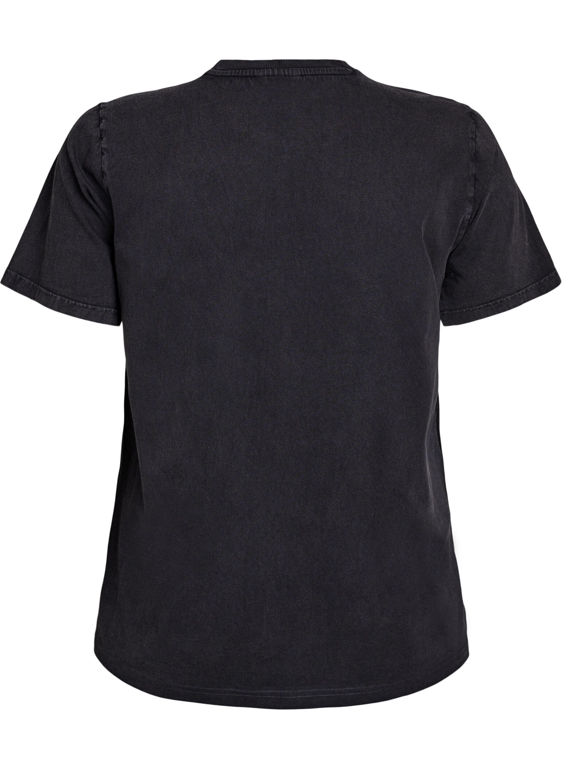 Zizzi Koszulka z bawelny organicznej z nadrukiem, Szary, Packshot image number 1