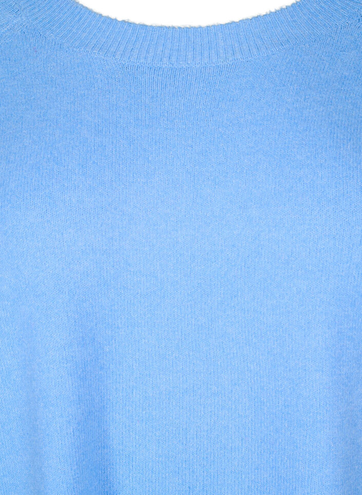 Dluga dzianinowa bluzka z guzikami z boku, Della R. Blue Mel., Packshot image number 2