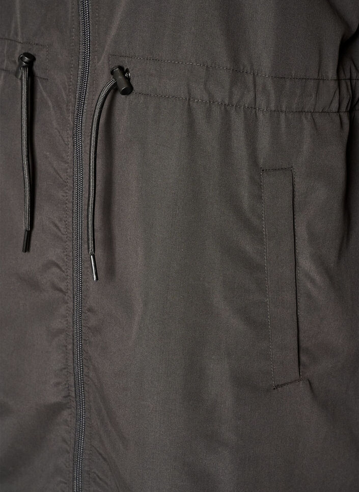 Lekka kurtka z kapturem, Czarne, Packshot image number 3