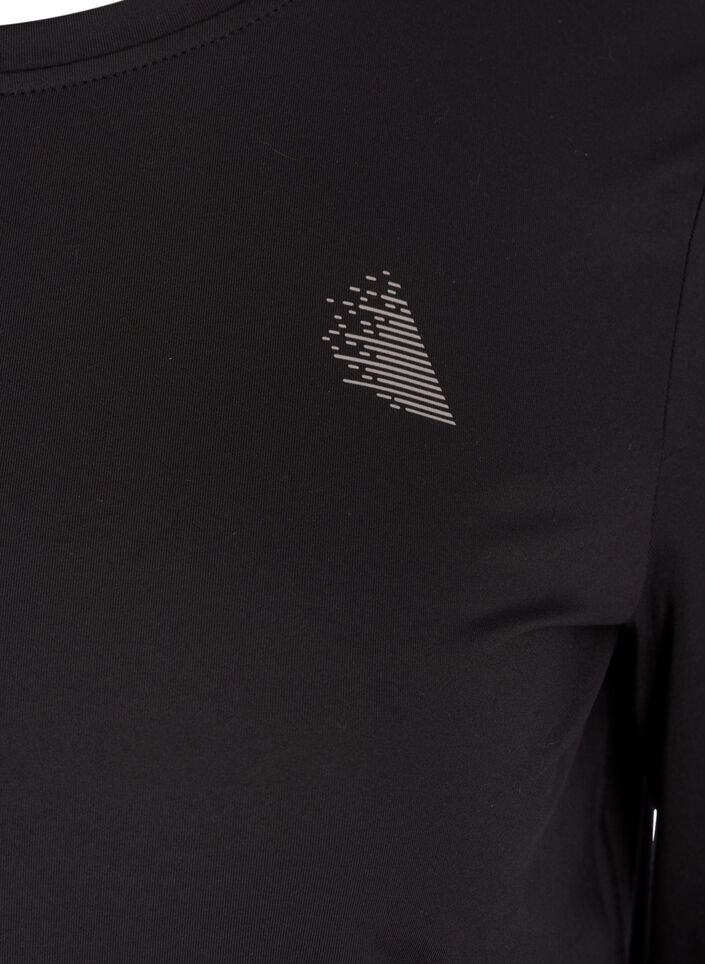 Top do fitnessu z dlugimi rekawami, Czarne, Packshot image number 2