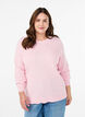 Bluzka dzianinowa z bawelny z fakturowanym wzorem, Różowy, Model image number 0