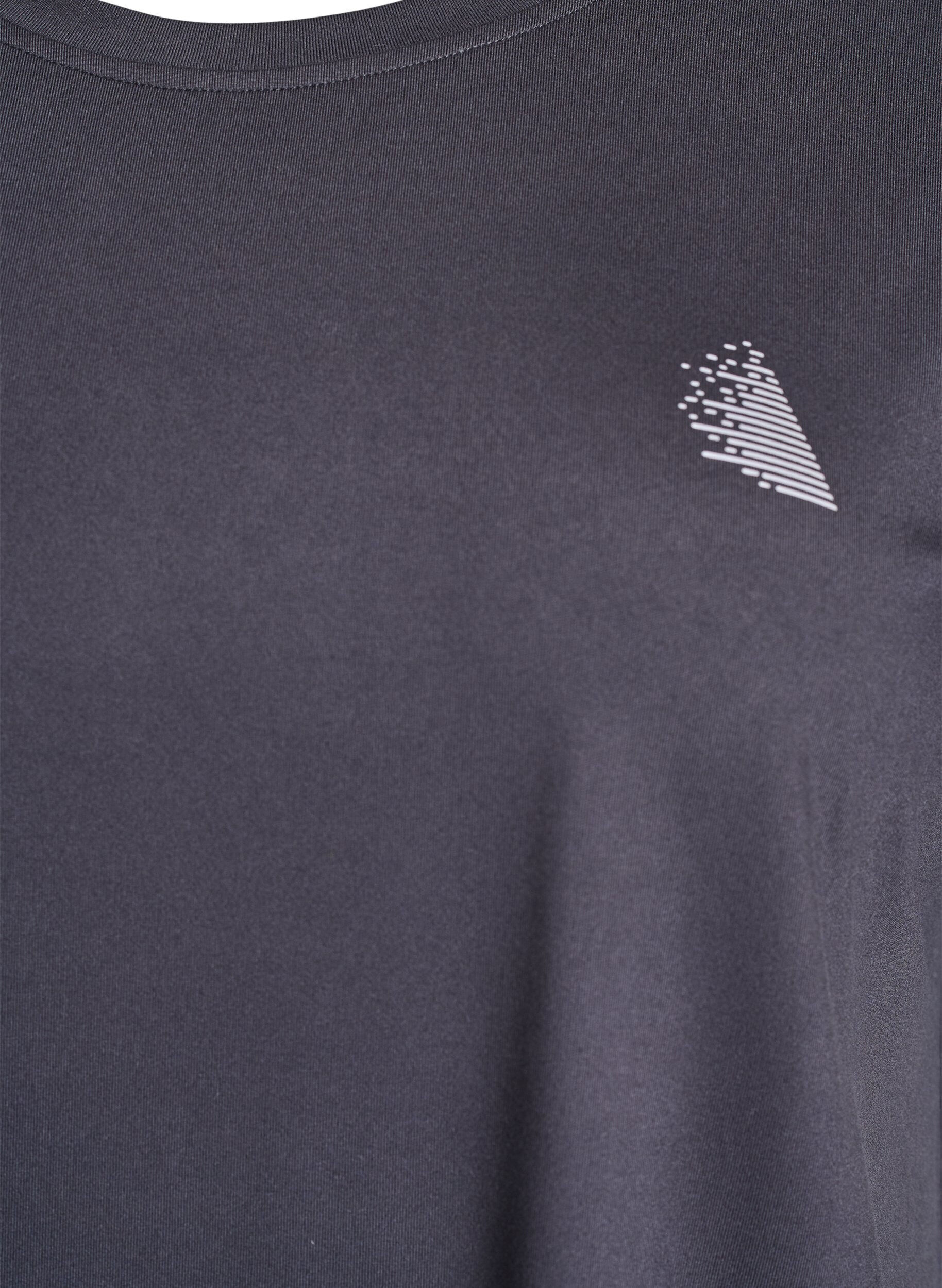 Zizzi Koszulka treningowa w jednolitym kolorze, Ciemnoszary, Packshot image number 2