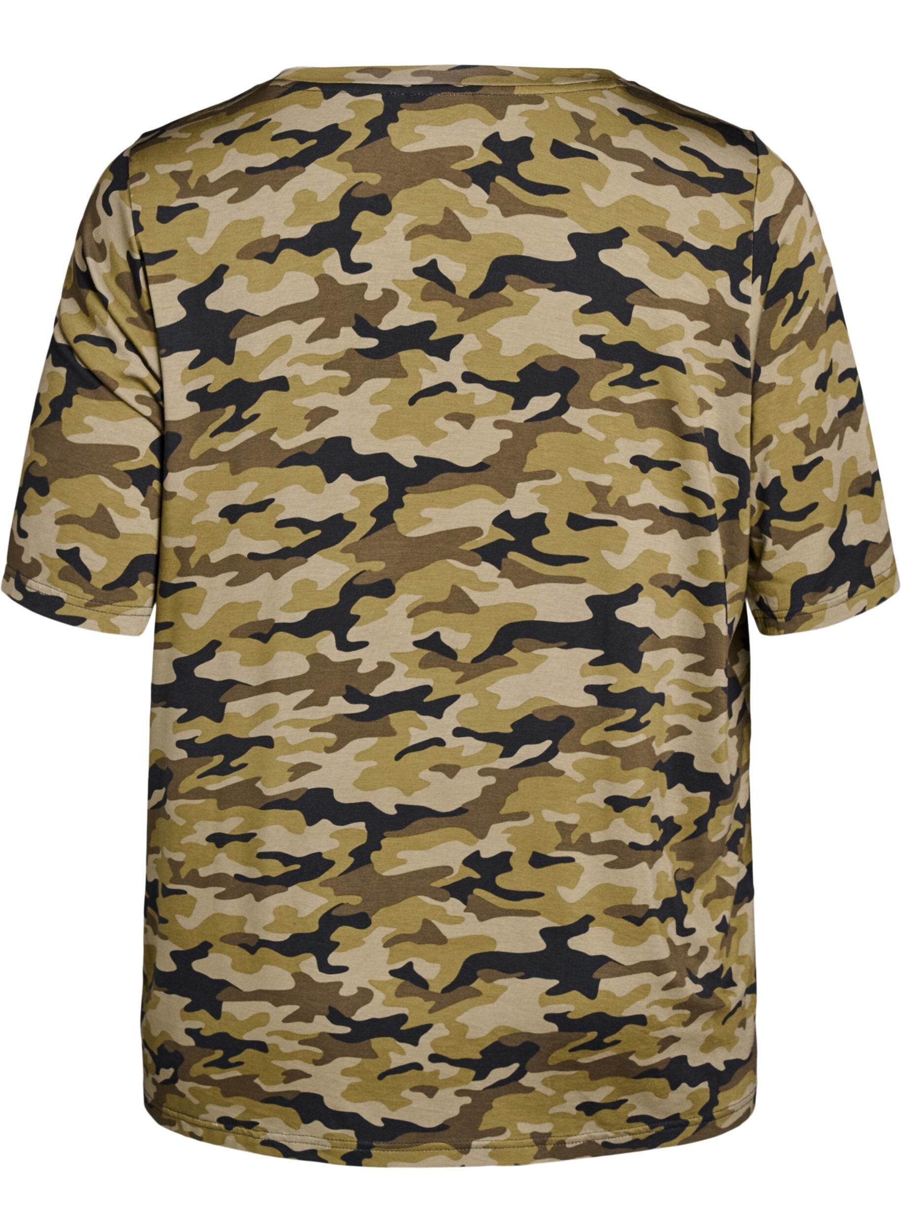 ZizziKoszulka z TENCEL&trade; Lyocell i kamuflazowym nadrukiem, Zielony, Packshot image number 1
