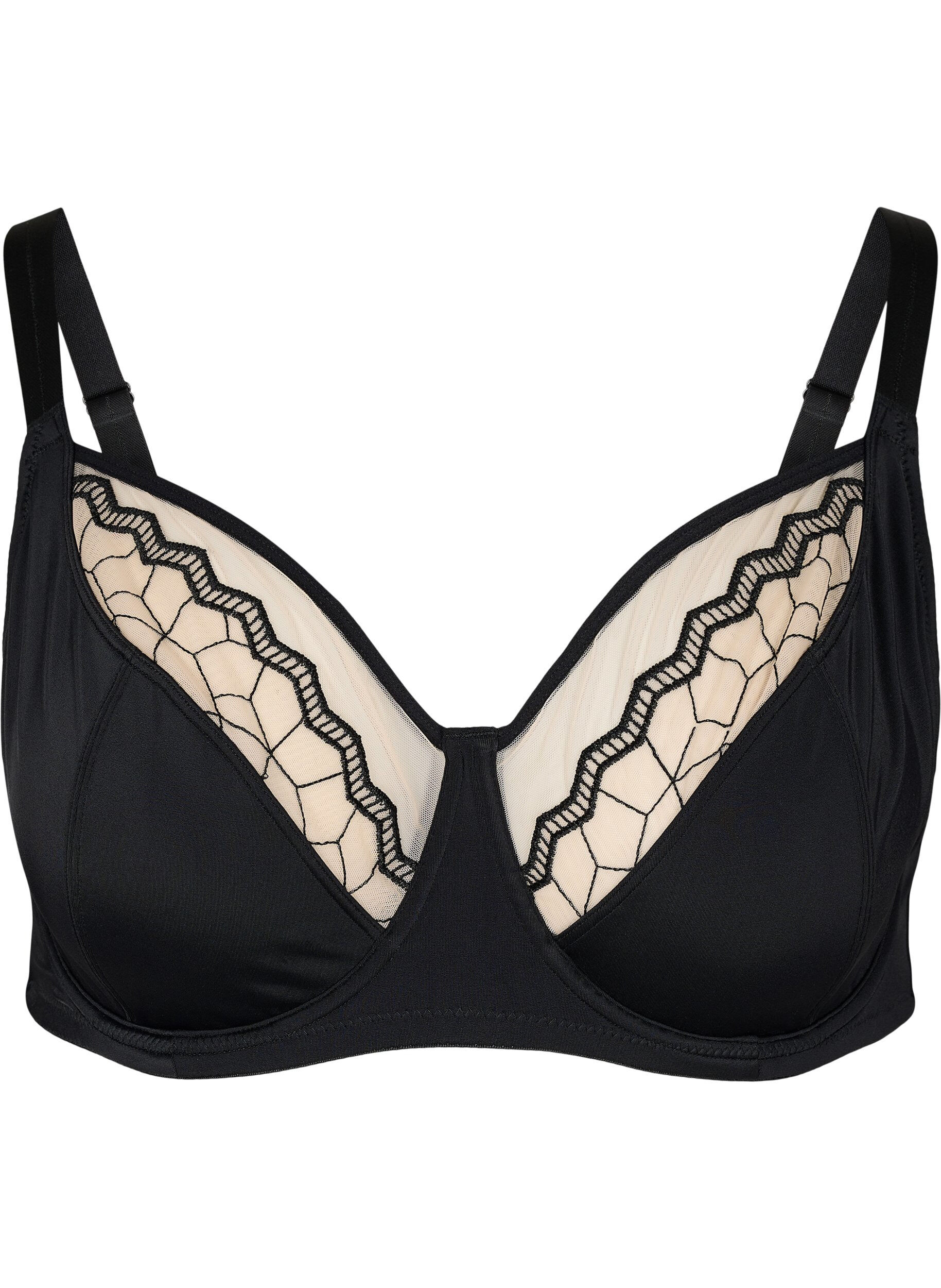 Zizzi Patterned underwire bra, Black, Packshot image number 0