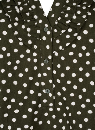 Bawelniana bluzka w groszki z rekawem 3/4, Forest Night Dot, Packshot image number 2