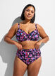 Wzorzysty biustonosz bikini z fiszbinami, Fioletowy, Model image number 1