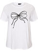 T-shirt z bawelny organicznej z ozdobnym motywem, Biały, Packshot image number 0