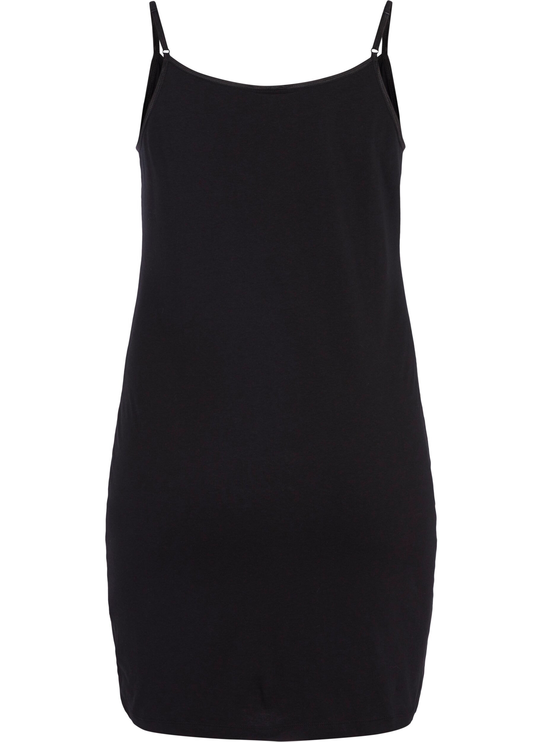 ZizziDlugi top typu basic z bawelny, Czarne, Packshot image number 1