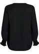 Bluzka z bufiastymi mankietami i dekoltem w ksztalcie litery V, Czarne, Packshot image number 1