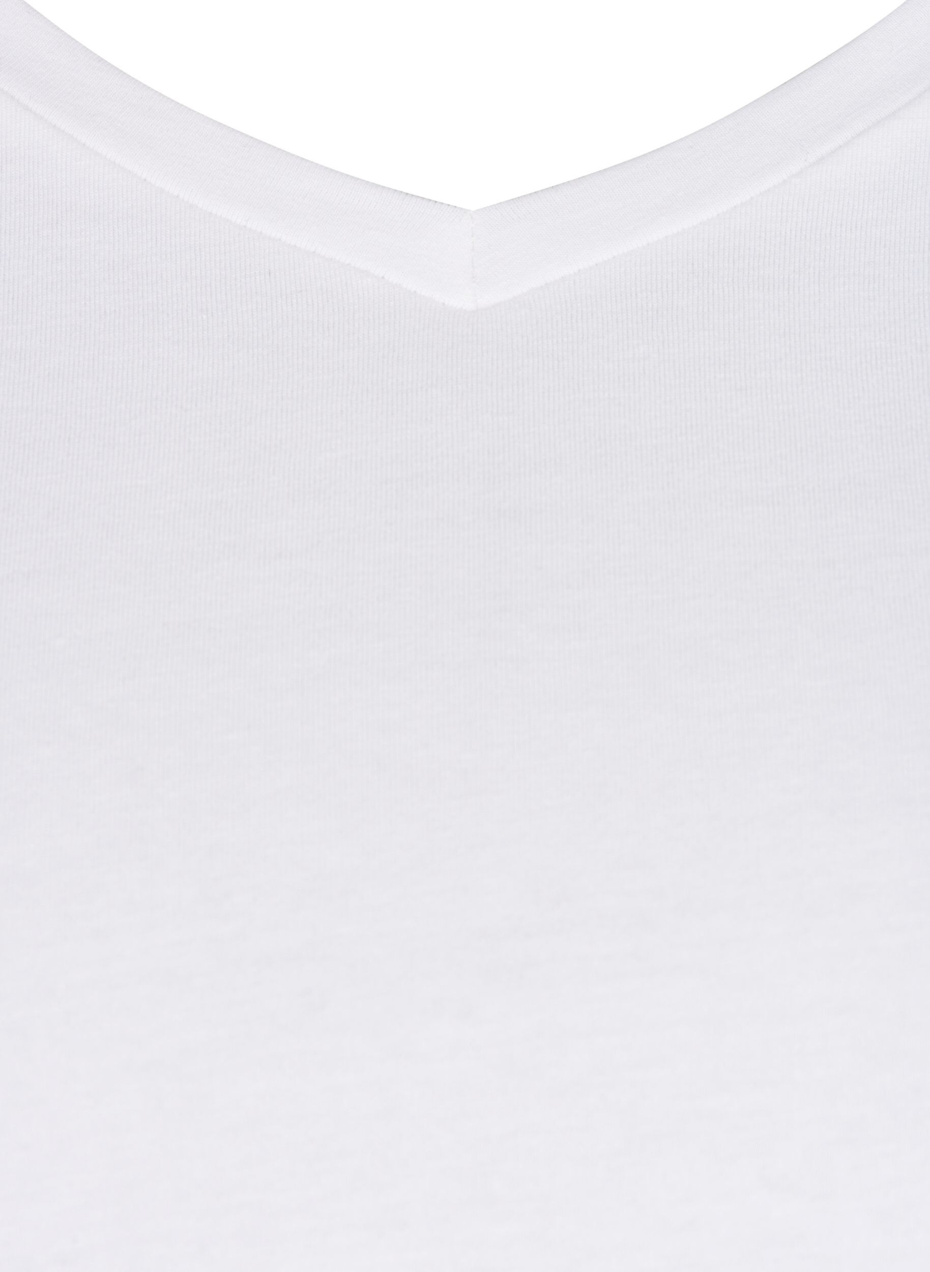 ZizziPodstawowa, gladka bawelniana koszulka, Biały, Packshot image number 2