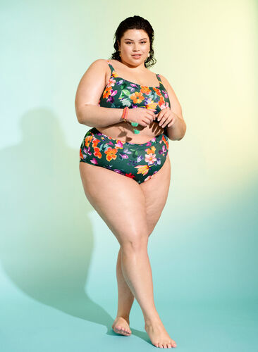 Figi damskie od bikini z nadrukiem i wysokim stanem, Meave Print, Image image number 0