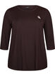 Sportowy top z rekawami 3/4, Brown, Packshot image number 0