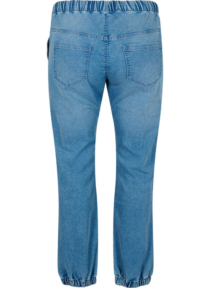 Jeansowe joggery z kieszeniami, Niebieskie, Packshot image number 1