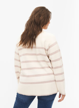 Sweter z mieszanki wiskozy z rozcieciem z boku, Birch W/Simply T., Model image number 1