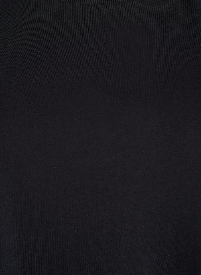 Podstawowa bawelniana koszulka z wstawkami na ramionach, Czarne, Packshot image number 2