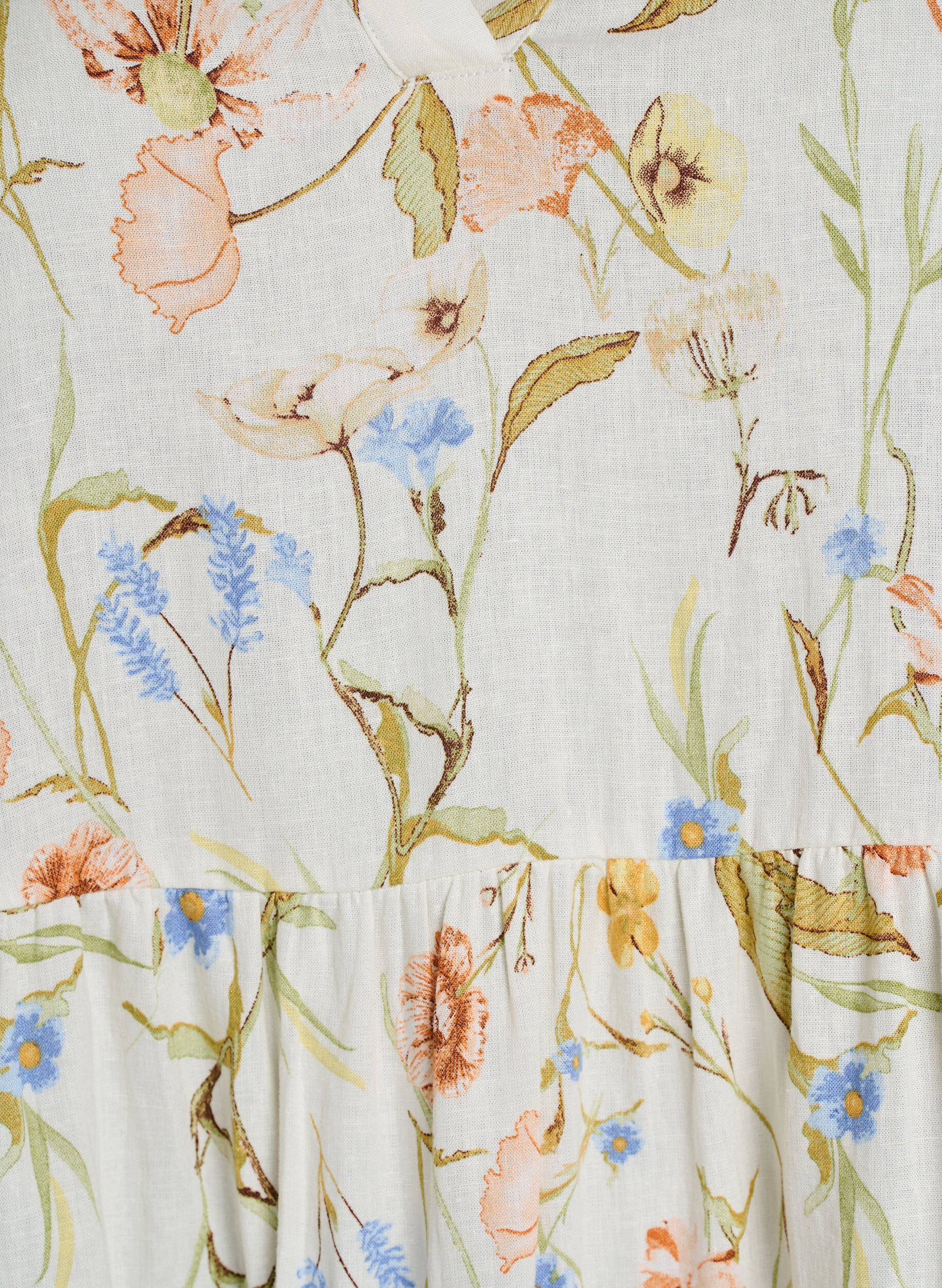 Zizzi Sukienka w kroju A do kolan wykonana z lnu i wiskozy, Biały, Packshot image number 2