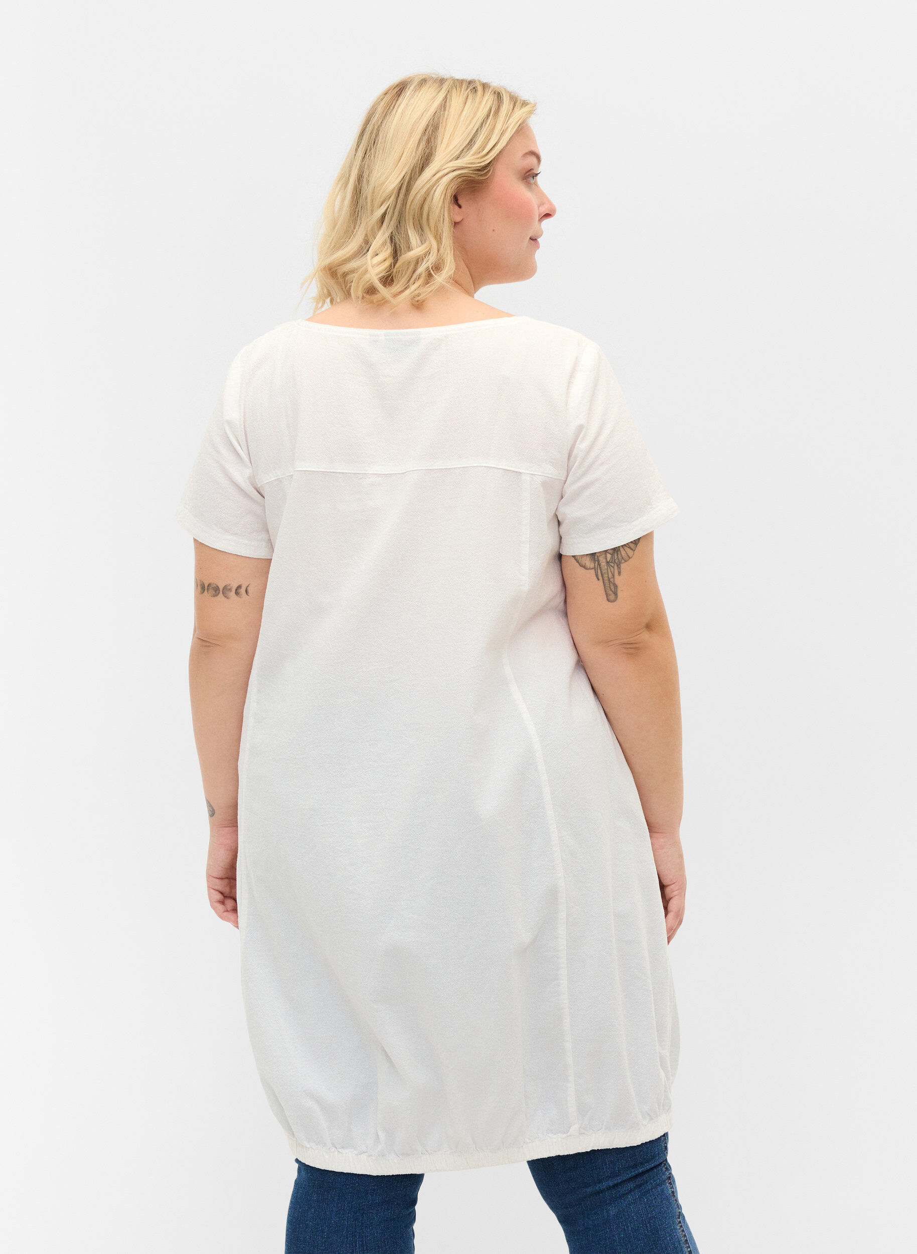 ZizziBawelniana sukienka z kr&oacute;tkim rekawem, Biały, Model image number 2