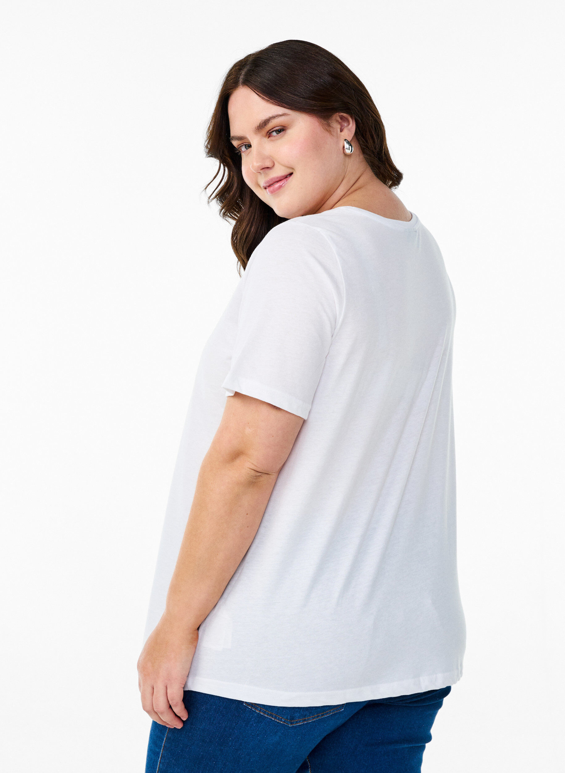 Zizzi FLASH - T-shirt z nadrukiem, Biały, Model image number 2