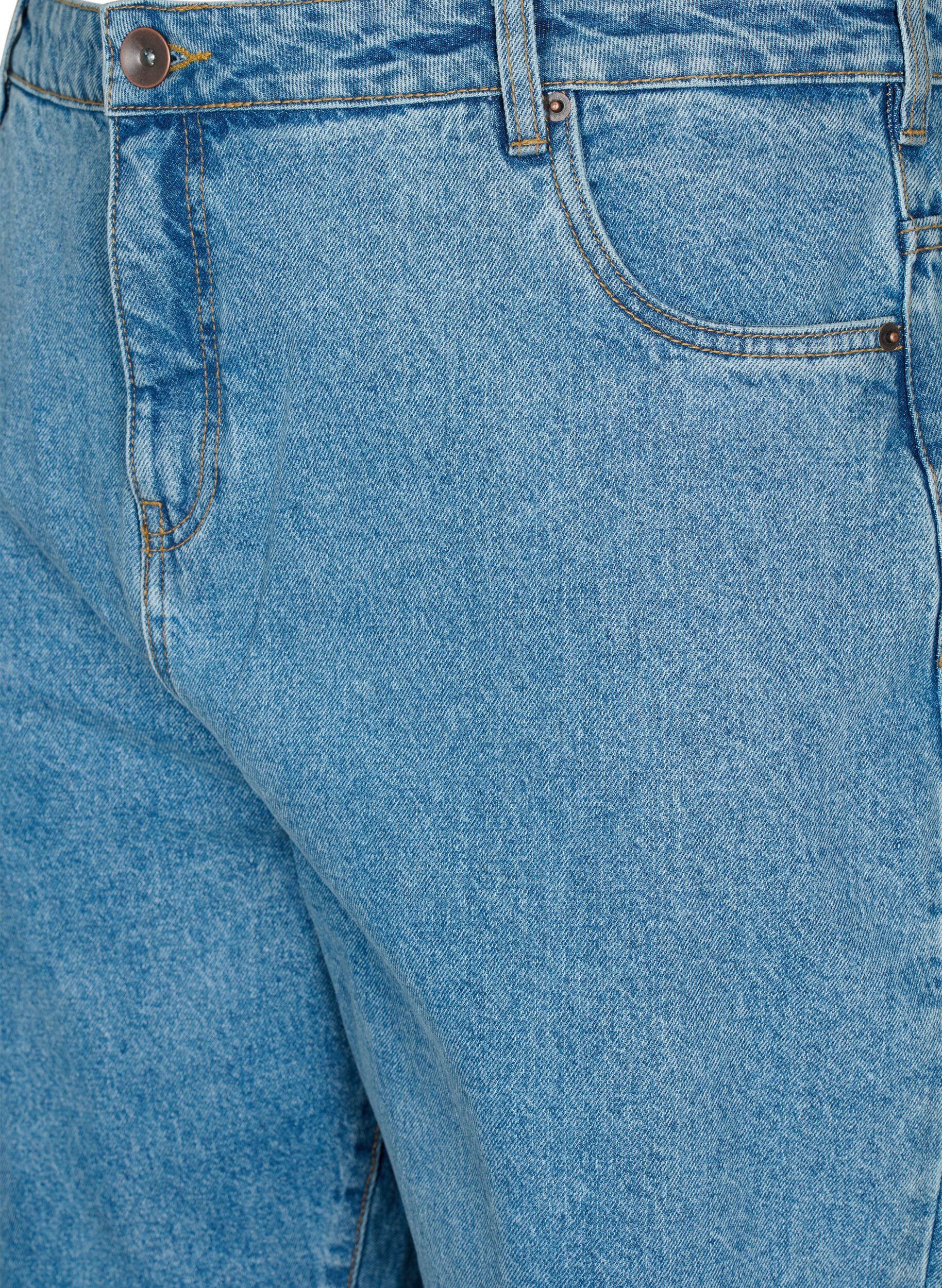 Zizzi Przyciete jeansy Mille z wysokim stanem, Light blue denim, Packshot image number 2