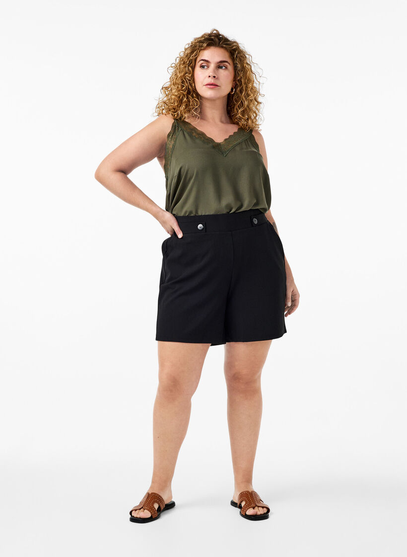 Koronkowy top z wiskozy, Thyme, Model image number 2