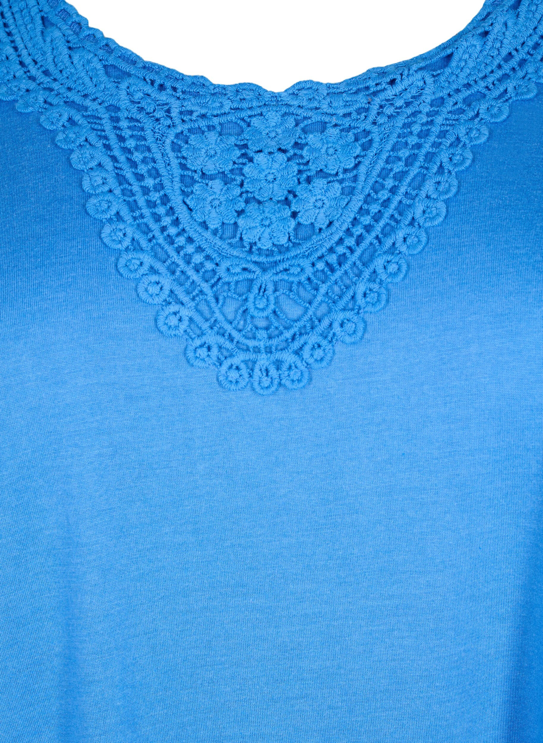 Zizzi Top bez rekaw&oacute;w z koronka, Marina, Packshot image number 2