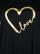 Bawelniana koszulka z motywem, Black w. Gold Love, Packshot image number 2