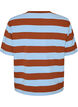 T-shirt w rozmiarze oversize z paskami i rekawami 1/2, Niebieskie, Packshot image number 1