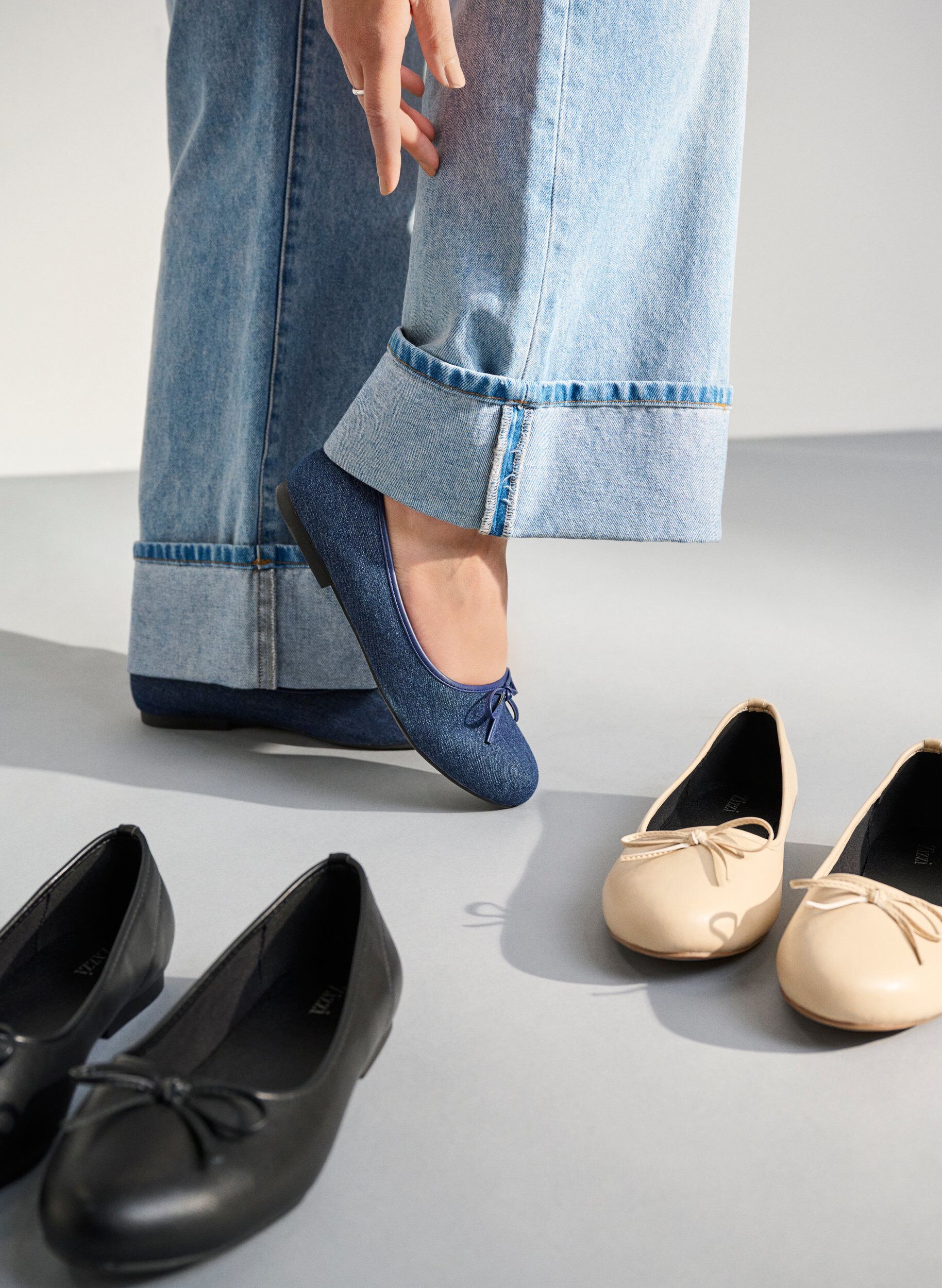 Szerokie &ndash; Baleriny z kokarda