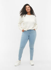 Bardzo waskie jeansy Amy z wysokim stanem, Ex Lgt Blue, Model