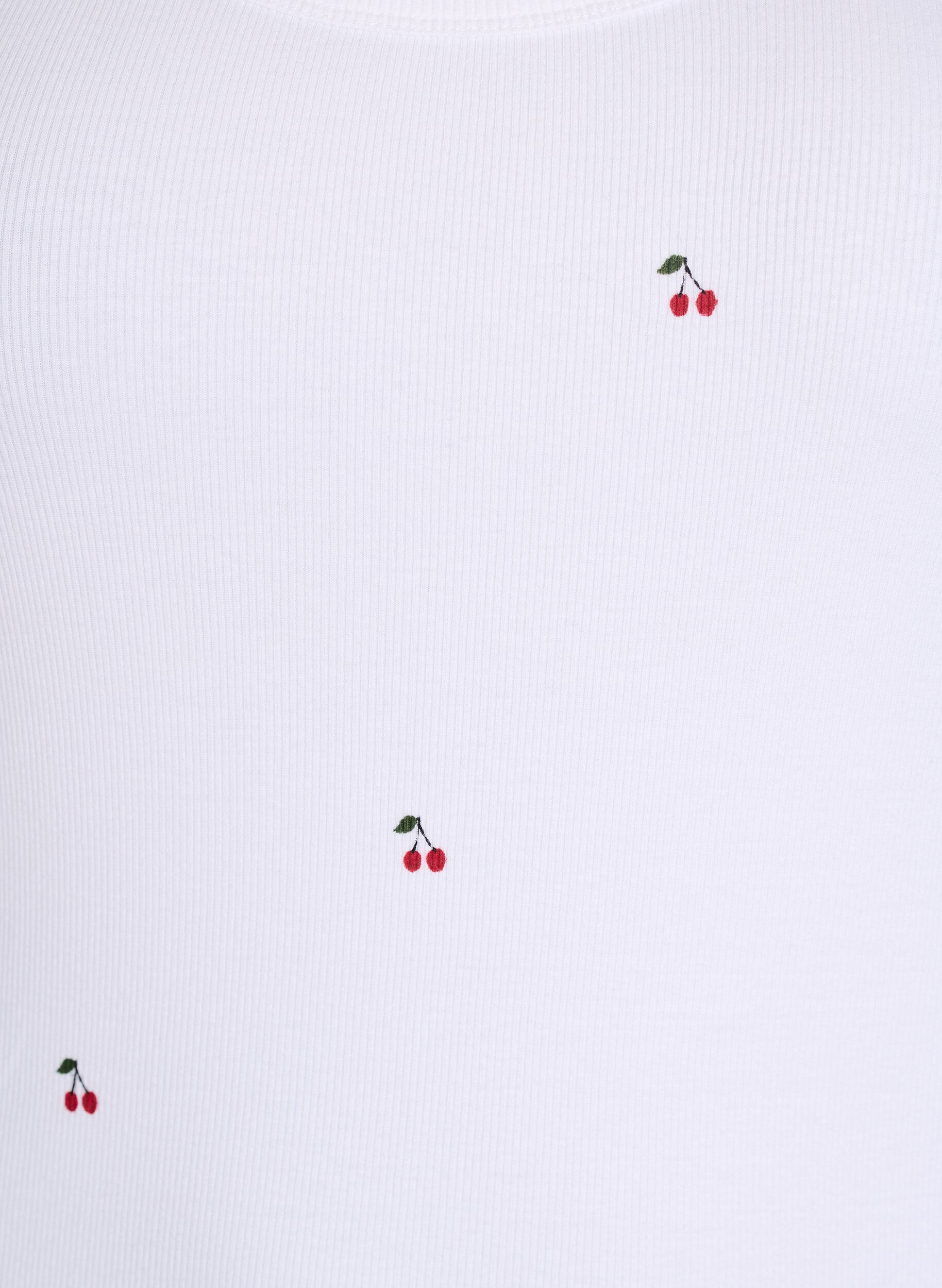 Zizzi Dopasowany top z motywem, Biały, Packshot image number 2