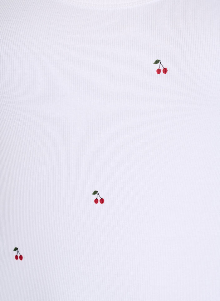 Dopasowany top z motywem, Biały, Packshot image number 2